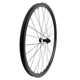 carbon mountain bike wheel built with DT Swiss 350 hub, front wheel