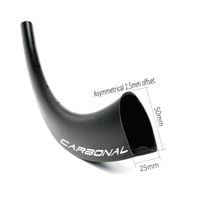 Offset Rims Asymmetric Bike Rims DT50D Carbon Road Rim Disc Asymmetric 50  Deep Tubular Carbonal