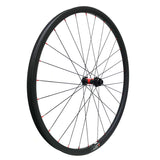 carbon mountain bike wheel for trail, front wheel with DT Swiss 240 hub, red nipples