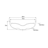 26 inch carbon fatbike rim profile, 75mm internal width 80mm external width, 25mm depth, ERD 533mm, BSD 559mm