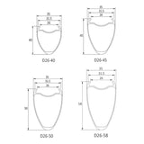 26mm internal width gravel rims profile, available rim models: D26-40, D26-45, D26-50, D26-58