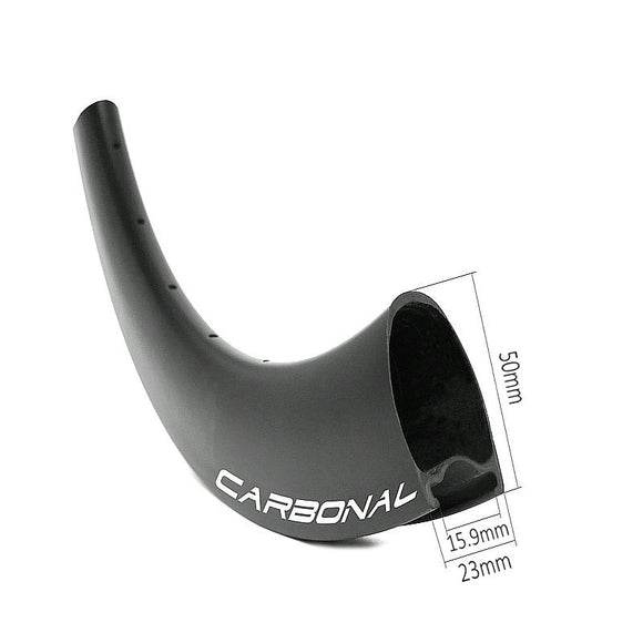 650c carbon road bicycle rim of 15.9mm internal 23mm external width and 50mm deep clincher