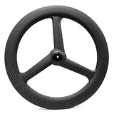 700c bicycle carbon triple spoke wheel, 6k matte finish