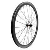 700c carbon road bicycle wheel 21mm internal width clincher tubeless, front wheel with Novatec D411 hub
