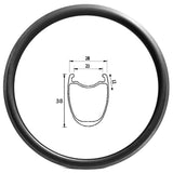 R21-38 rim brake road bike 21mm internal width 38mm deep clincher carbon rim - 470g