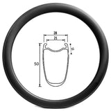R21-50 rim brake road bike 21mm internal width 50mm deep clincher carbon rim - 510g