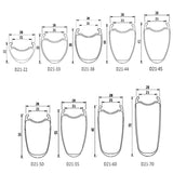 700c road 21mm internal width carbon wheel rim profile, available rim models: D21-22, D21-33, D21-38, D21-44, D21-45, D21-50, D21-55, D21-60, D21-70
