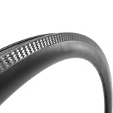 700c road bike carbon rim in UD matte finish and grooved 3k twill brake track