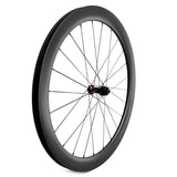 hand built carbon bicycle wheel 22mm internal width clincher with DT Swiss 240 hub, front wheel