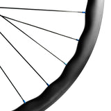 Best 700c carbon road bike wave wheel, aero wave shape, Sapim CX-Ray spokes and blue color alloy nipples