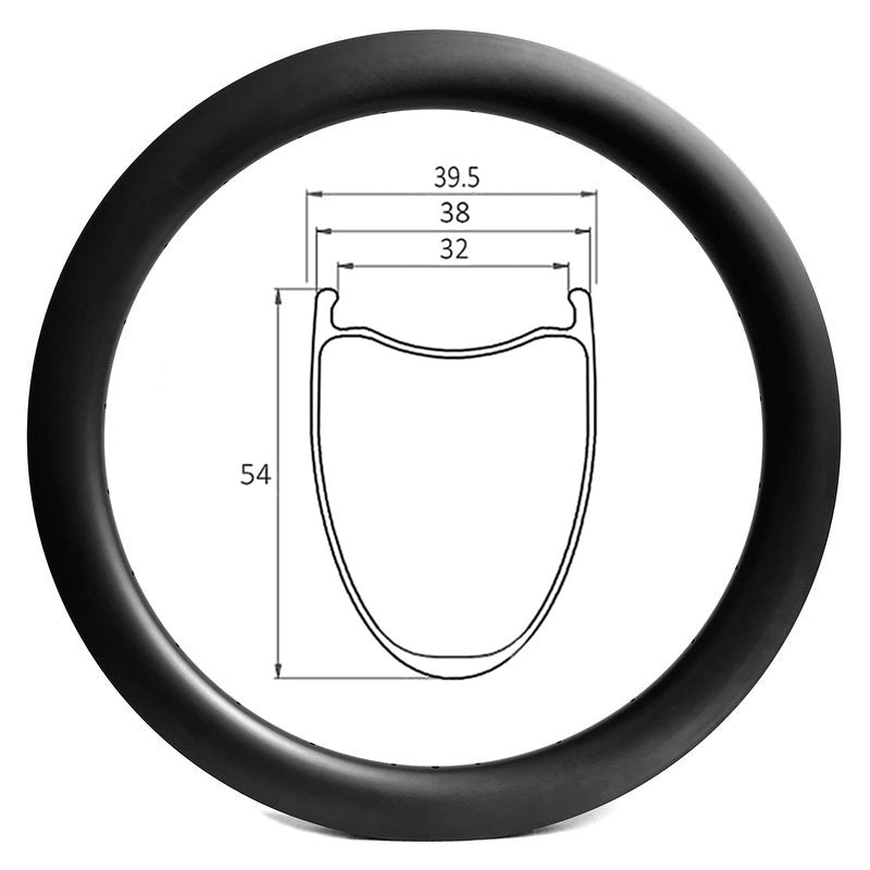 Disc Carbon Gravel/CX Rim - 32mm/38mm Wide 54mm Deep