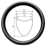 wide gravel bike wheel rim of 35mm internal 40.5mm external (max 44mm) and 50mm deep