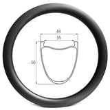 D35-50U 700c gravel bike 35mm internal width 50mm deep tubeless carbon rim - 480g