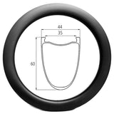 D35-60U 700c gravel bike 35mm internal width 60mm deep tubeless carbon rim - 520g