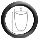 D35-65U 700c gravel bike 35mm internal width 65mm deep tubeless carbon rim - 540g