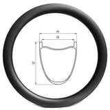 D38-50 700C gravel carbon rim, 38mm internal width, 44mm external width, 50mm deep, tubeless ready