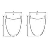 700c wide gravel bike carbon rim profile, 38mm internal (hookless) / 37.6mm internal (hook), 44mm external and 55mm deep