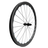 high end road bike rear wheel built with DT Swiss 180 hub, alloy blue nipples