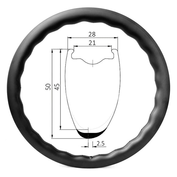 21mm Internal Width Clincher Disc Carbon Rims for Road & Gravel Bikes ...