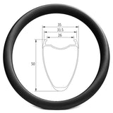 D26-50 Gravel/CX bike 26mm wide 50mm deep clincher carbon rim - 420g