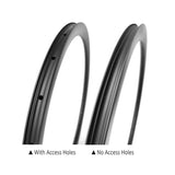 carbon bicycle rims with access holes or no access holes (optional)