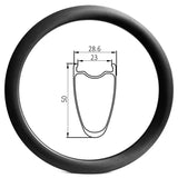 D23-50MG disc 23mm wide 50mm deep clincher rim for road racing - 410g