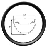 MX952 - 29er plus bike 52mm wide 34mm deep carbon rim - 560g
