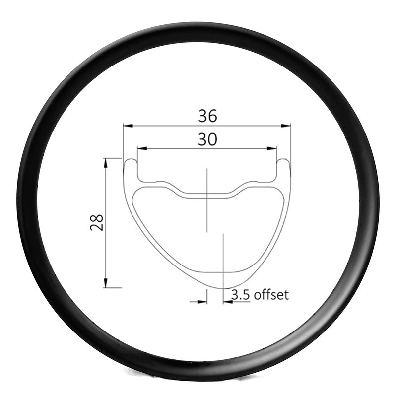 Deep Rims Mtb XC930X Carbon MTB Rim - 30mm Inner 28 Deep Asymmetric | Carbonal Bike