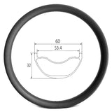 MX760 - 27.5er plus bike 60mm wide 32mm deep carbon rim - 550g