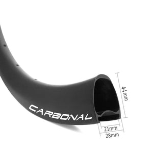 carbon bike rim 21mm internal width 28mm external width44mm deep clincher tubeless, 430g