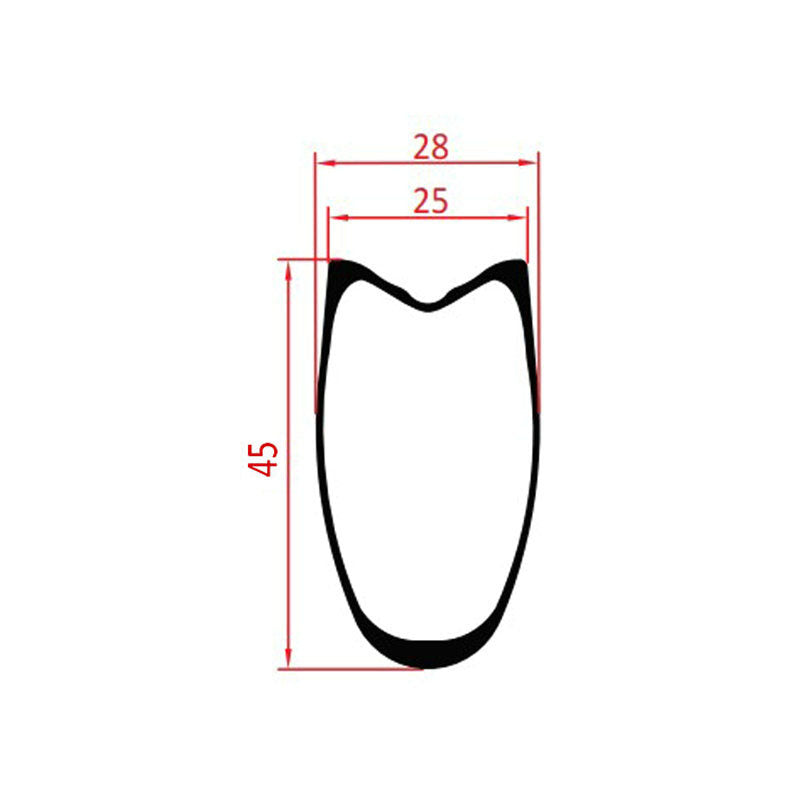 DT45S Carbon Road/CX Rim - 25mm Wide 45mm Deep Tubular | Carbonal Bike