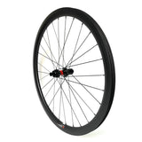 hand built carbon bicycle wheel 22mm internal width clincher with DT Swiss 240 hub, rear wheel